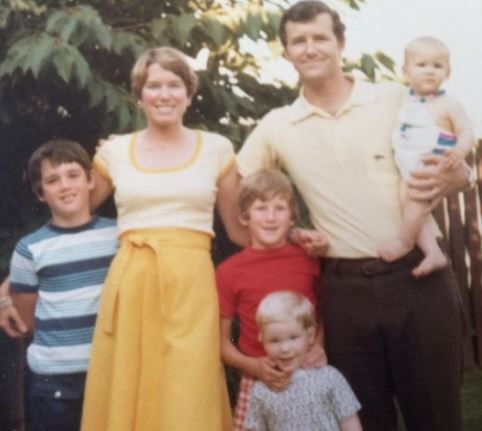 Childhood pictures of Terry Reynolds with his parents and siblings
